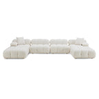 TOV Furniture Calliope Cream Vegan Shearling 6-Piece Modular U-Sectional