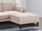 U-Shaped Couch Set: 6-Piece Modular Sectional with Armless Chairs, One Arm Chair, Ottoman - Modern Living Room Furniture