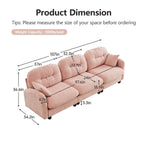 107" L Shaped Couch, Chenille Upholstered Modular Sectional Sofa, 3 Seater Deep Seat Sofa with Movable Ottoman, Modern Cloud Couch with Thick Seat Cushion, Sectional Couches for Living Room, Pink