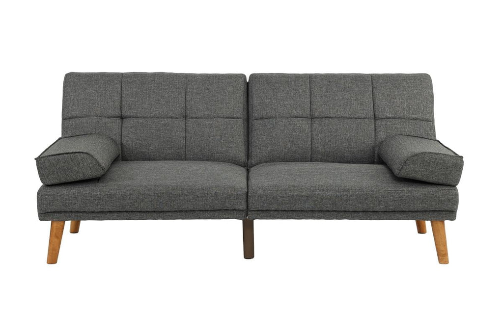Tidyard Blue Grey Polyfiber Adjustable Tufted Sofa with Solid Wood Legs, Convertible Couch for Living Room, Includes Extra Cushion, Modern Comfortable Design, Easy Assembly