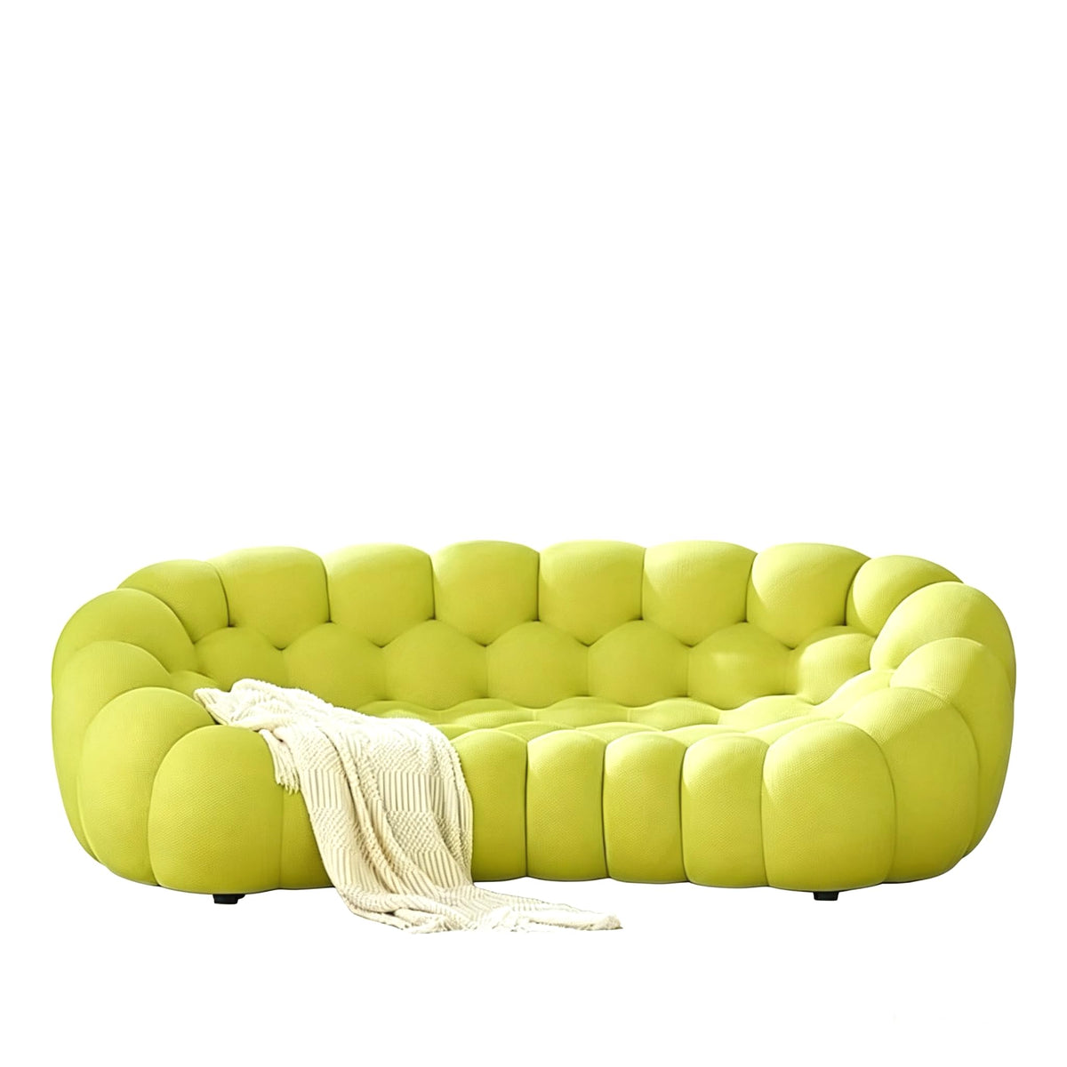 The Fashionable Compression Sofa maintains its Shape Even After prolonged use, Featuring a Fully Sponge-Filled Design with Bubble-Like Cushions.