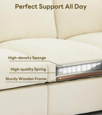 Tbfit U Shaped Couch, Sectional Sofa for Living Room,Chenille Cloud Couch with Ottoman 6 Seat, Beige
