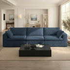 118.2" L‑Shape Modular Cloud Sectional Sofa, 3‑Seater Couch with Ottoman