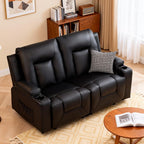 COMHOMA Living Room Furniture Set,Faux Leather Manual Recliner Sofa Sets