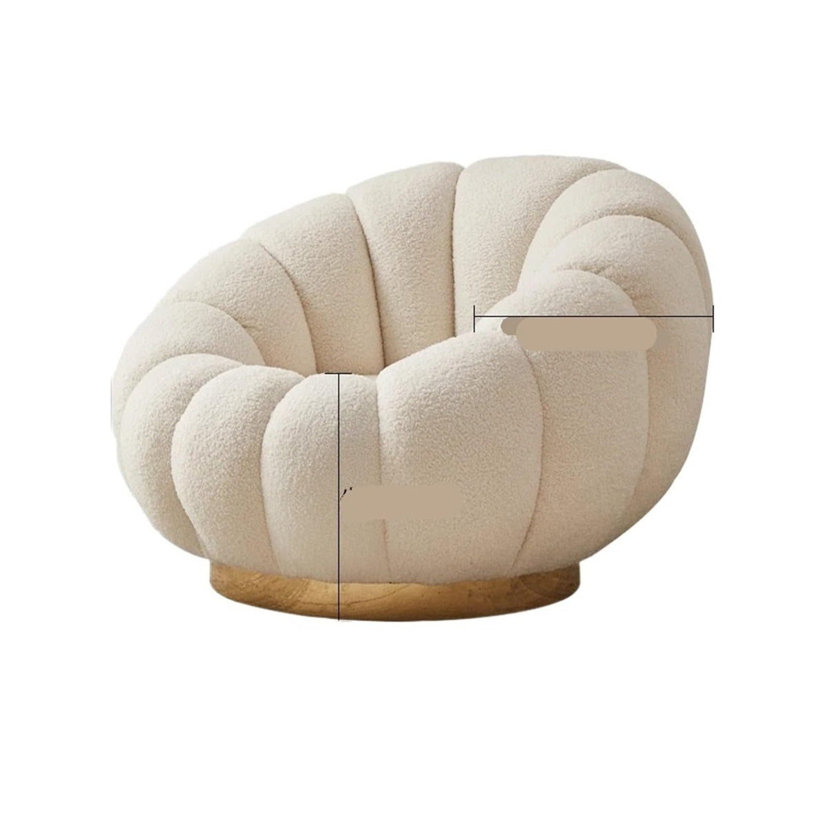 White Lamb Velvet Lazy Sofa, Pumpkin Single Sofa, Small Sofa Chair, Tatami for Living Room, Balcony Reading, Winter Warm Stool(B)