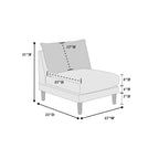 U-Shaped Couch Set: 6-Piece Modular Sectional with Armless Chairs, One Arm Chair, Ottoman - Modern Living Room Furniture