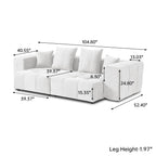 104.8" Modular Cloud Loveseat with Extra Wide & Deep Seats, Oversized 2-Seater Mid-Century Modern Couch for Living Room, Linen