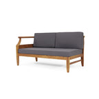 Tidyard 4-Piece Sofa Set, Dark Gray – Mid-Century Modern Design with Acacia Wood Frame & Slat Paneling, Water-Resistant Cushions, Sectional Chat Set for Indoor/Outdoor Use, 82.7? W x 82.7? D