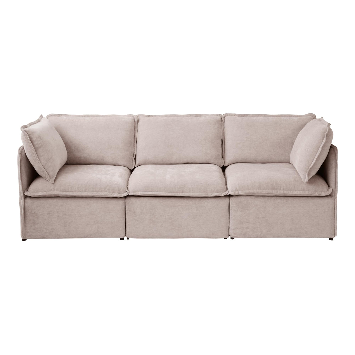 WJShome 5-Seater Cloud Modular Sofa Sectional Living Room Couch, Khaki