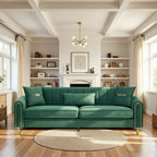 (Sofa) 87.4 Inches Upholstered Sofa Couch, 3 Seater Sofa with Plush Cushions Pillows, Comfortable Pocket Spring Support, Room Furniture