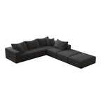 Tidyard Oversized Sponge Cloud L-Shaped Sectional Sofa Set with 6 Pillows, Modern Chenille Upholstered Modular Couch for Living Room or Bedroom, No Assembly Required, Free Combination Design, 16?