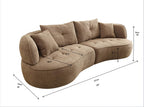 109" Modern Curved Sofa, Oversized Luxury Sectional Sofa, Camel