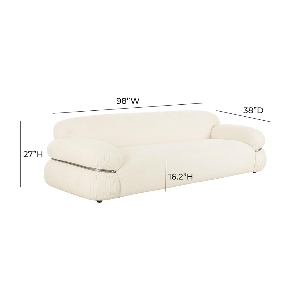 Tov Furniture Leyla Cream Boucle Sofa