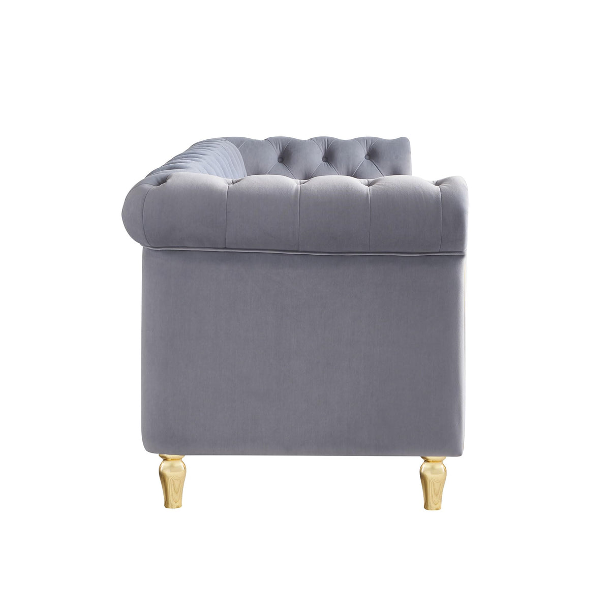 Velvet Sofa 84.65 inch for Living Room Light Grey Color