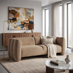 ZOEDO Tonson 83" 3-Seater Velvet Sofa,Wave Design, Living Rooms,Bedrooms,Apartment Office,Nomad