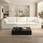 118.2" L‑Shape Modular Cloud Sectional Sofa, 3‑Seater Couch with Ottoman