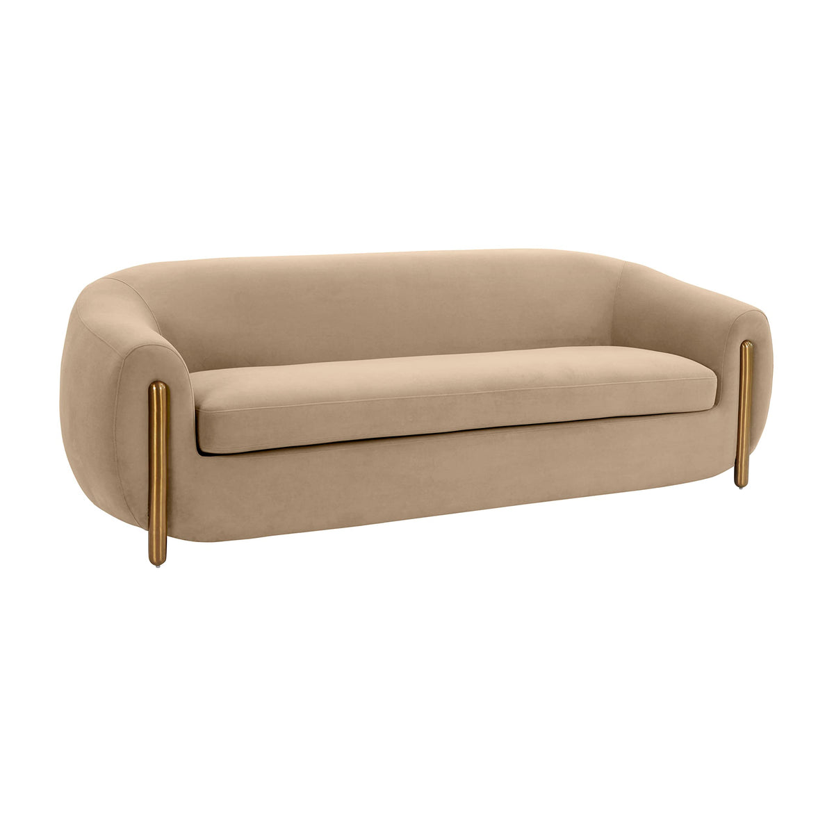 Tov Furniture Lina Cafe Au Lait Brown Velvet Sofa by Inspire Me! Home Décor
