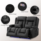 TUNYI Power Loveseat Recliner Sofa with Massage & Heat