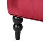 Velvet Loveseat Sofa, 2-Seat Tufted Wingback Couch with Diamond Button Tufting and Turned Legs, Modern Glam Accent Seating for Living Room, Foyer, Entryway, Wine RED