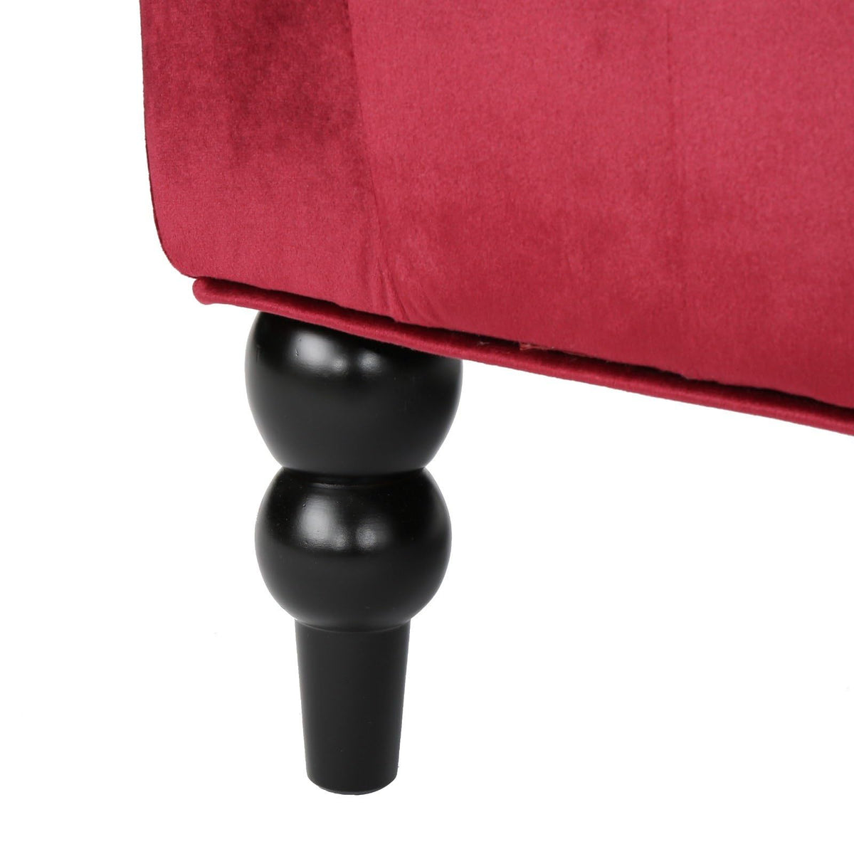 Velvet Loveseat Sofa, 2-Seat Tufted Wingback Couch with Diamond Button Tufting and Turned Legs, Modern Glam Accent Seating for Living Room, Foyer, Entryway, Wine RED