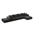 Tidyard Oversized Sponge Cloud L-Shaped Sectional Sofa Set with 6 Pillows, Modern Chenille Upholstered Modular Couch for Living Room or Bedroom, No Assembly Required, Free Combination Design, 16?
