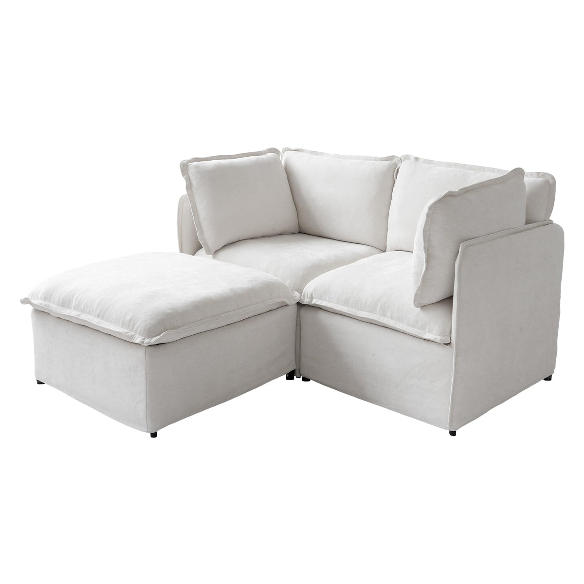 WJShome 5-Seater Cloud Modular Sofa Sectional Living Room Couch, Khaki