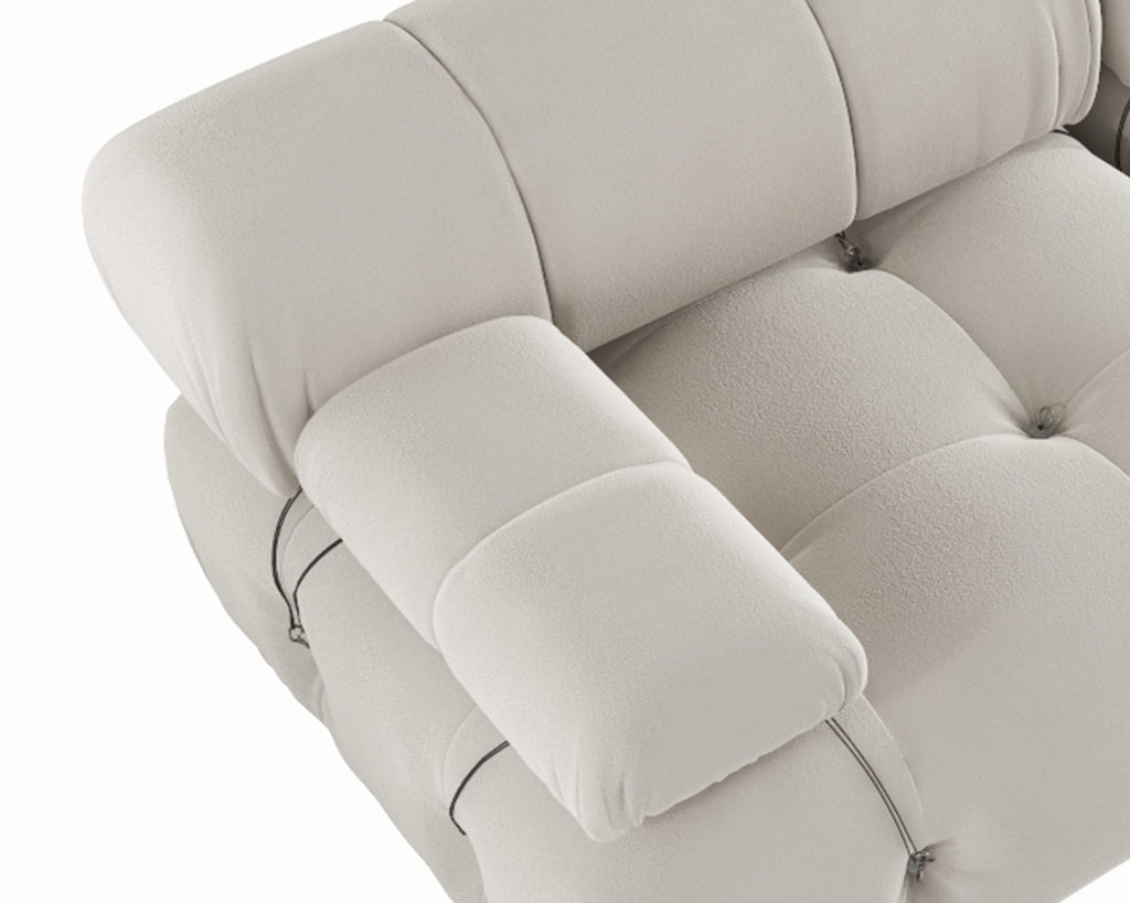 WJShome Modular Sectional Sofa, 103.95 inch Convertible Sofa Couch,L Shaped Velvet Minimalist Couch for Living Room, 4 Seater+1 Ottoman Modern Large Free Combination Sofa (Beige, 5 Seater)