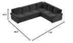 118" L-Shaped Sectional Sleeper Sofa Bed with Pull Out Couch, Dark Grey
