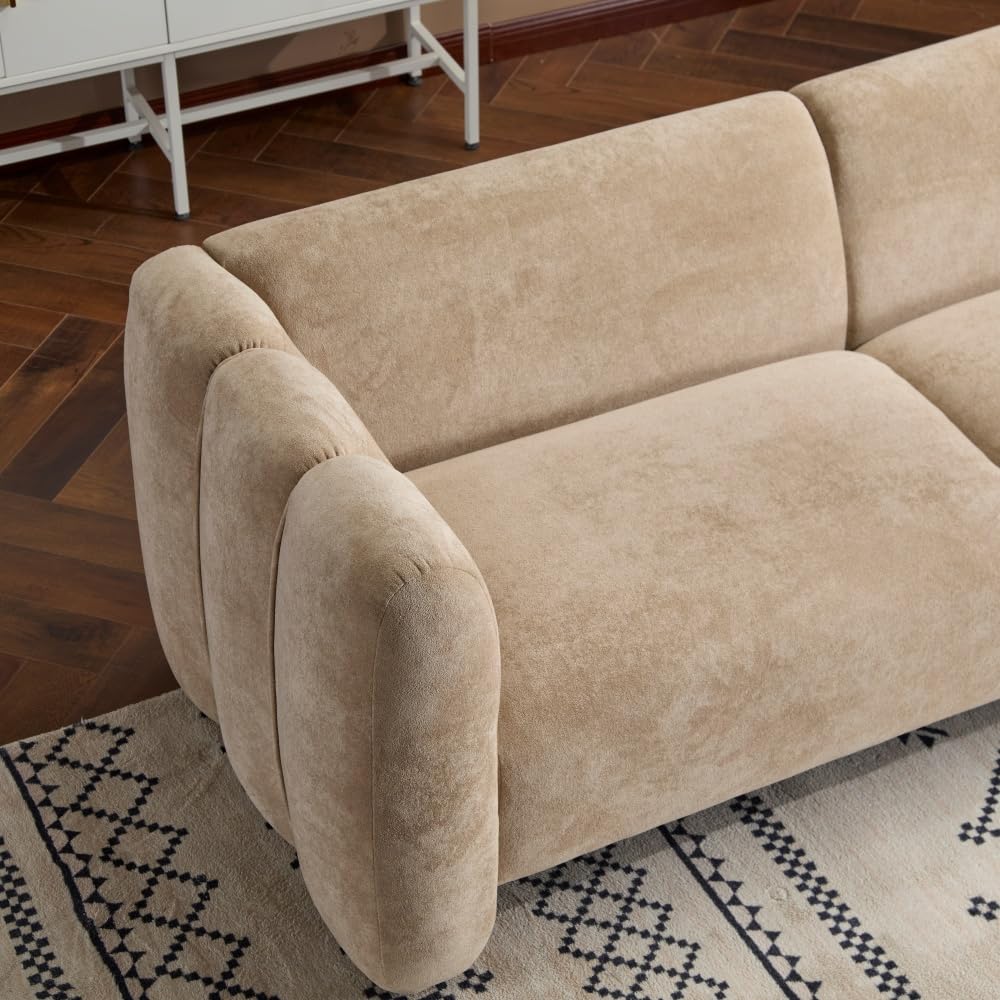 ZOEDO Tonson 83" 3-Seater Velvet Sofa,Wave Design, Living Rooms,Bedrooms,Apartment Office,Nomad