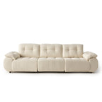 118" Modular Sectional Sofa, Cloud Chenille Couch with Adjustable Back Cushions, Deep Seat Living Room Sofa, Solid Wood Frame, Oversized 3-Seater Sectional for Home & Apartment, Beige