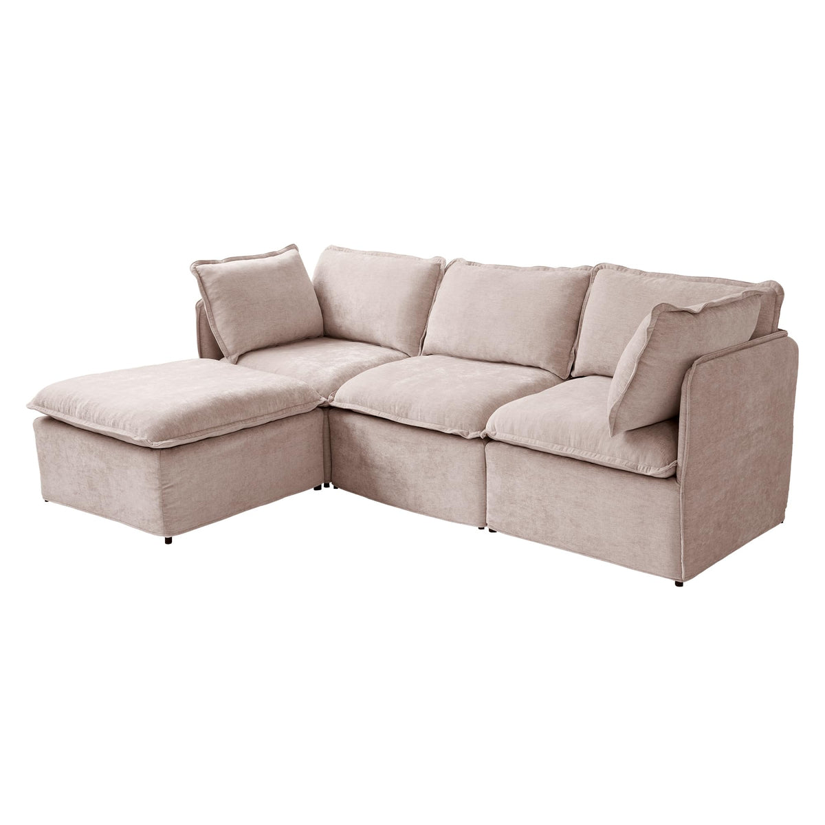WJShome 5-Seater Cloud Modular Sofa Sectional Living Room Couch, Khaki