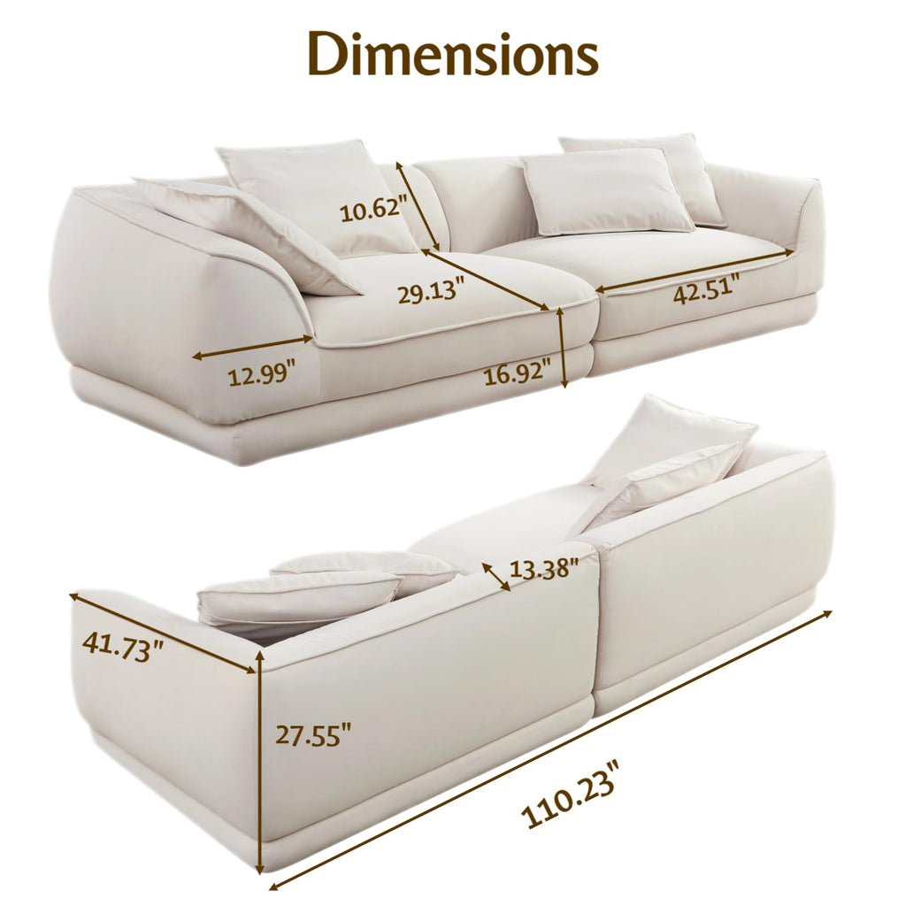 110" Cloud Modular Sectional Sofa for Living Room