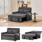 100" Modular Sectional Sleeper Sofa with Pull Out Bed/Side Table/USB Charging/Storage Chaise, Comfy Convertible Cloud Couch, U Shaped 7 Seat Corduroy Sofa with Cup Holders,Green