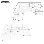 112.2" Sectional Sofa Pull-Out Bed Sleeper with Storage Ottoman Grey Chenille Living Room Cozy