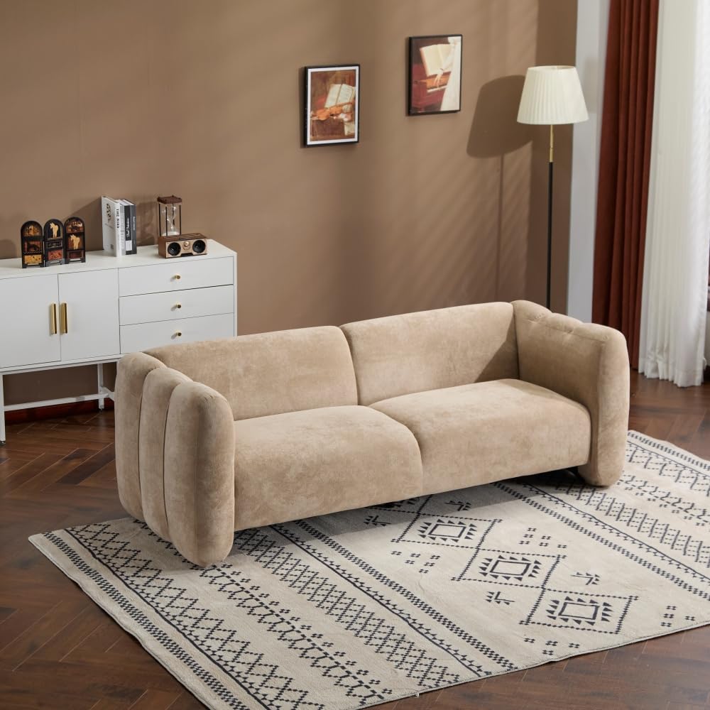 ZOEDO Tonson 83" 3-Seater Velvet Sofa,Wave Design, Living Rooms,Bedrooms,Apartment Office,Nomad