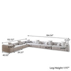 WJShome Oversized Sectional Couches for Living Room,183" V Shaped Couch, 6-Seater Cloud Modular Sectional Sofa, Linen Deep Seat Cloud Couches for Living Room,White