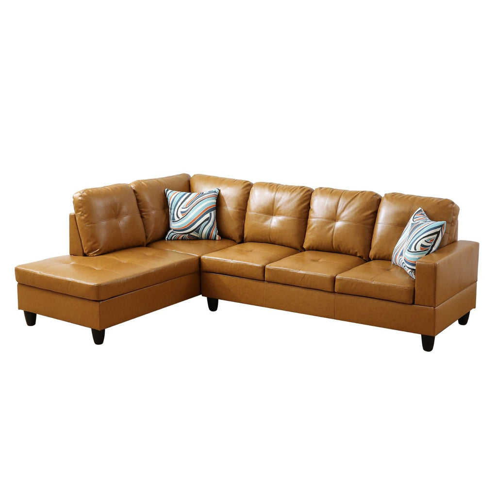 Turmeric Semi PU Leather 2-Piece Couch Set