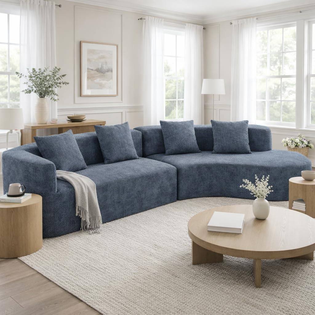 109.4'' Curved Modular Sectional Sofa, Round Sofa with Soft Upholstery