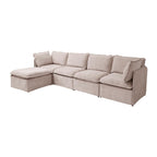 WJShome 5-Seater Cloud Modular Sofa Sectional Living Room Couch, Khaki