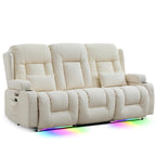 TUNYI Power Loveseat Recliner Sofa with Massage & Heat