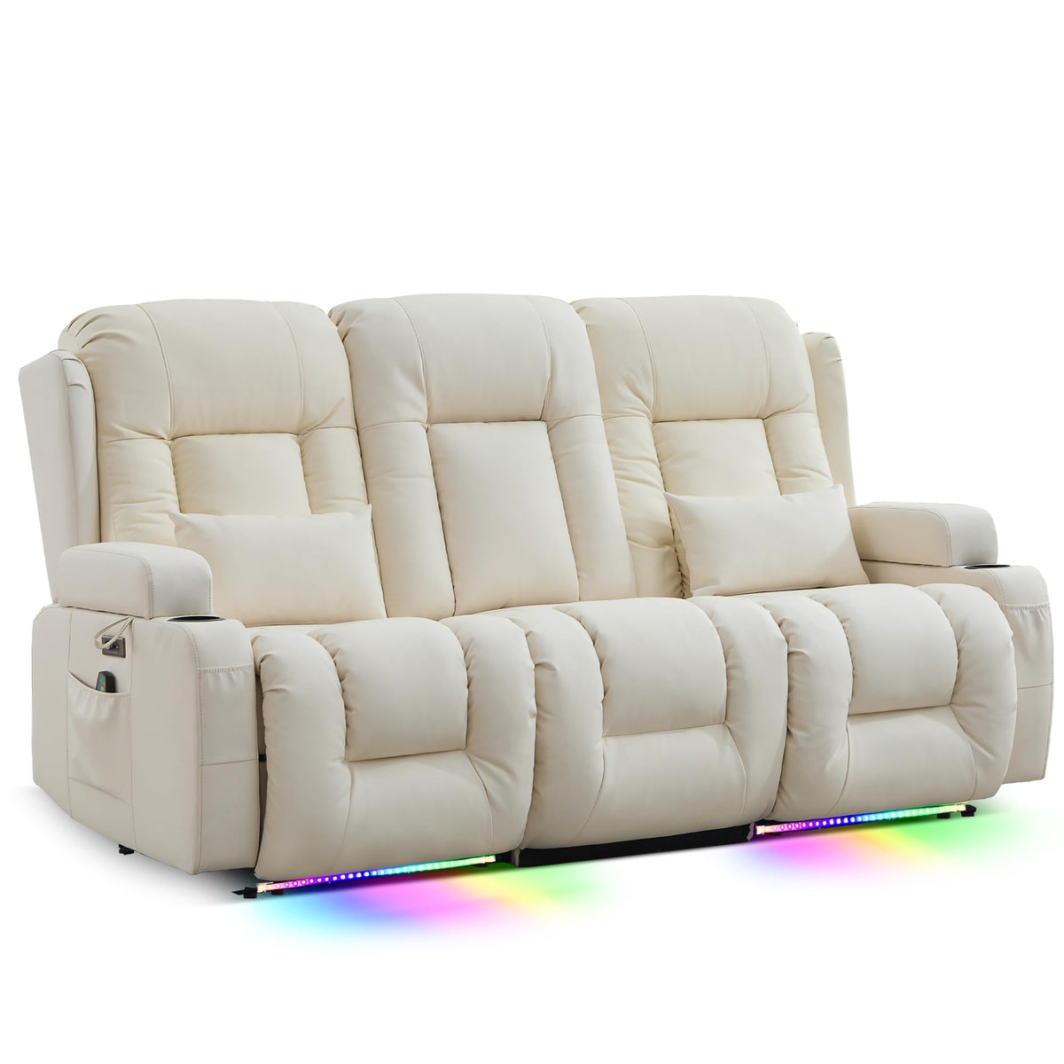 TUNYI Power Loveseat Recliner Sofa with Massage & Heat