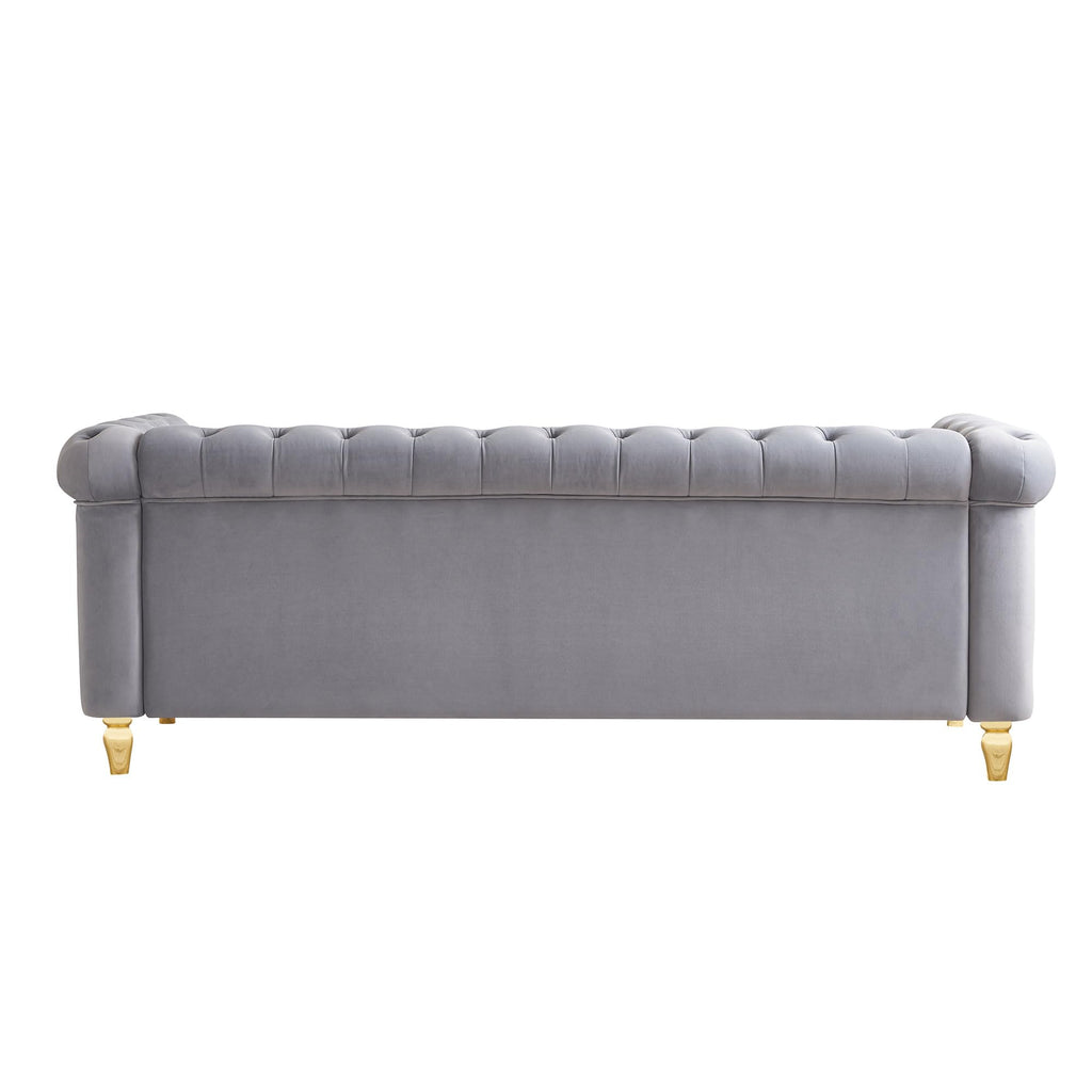 Velvet Sofa 84.65 inch for Living Room Light Grey Color