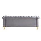 Velvet Sofa 84.65 inch for Living Room Light Grey Color
