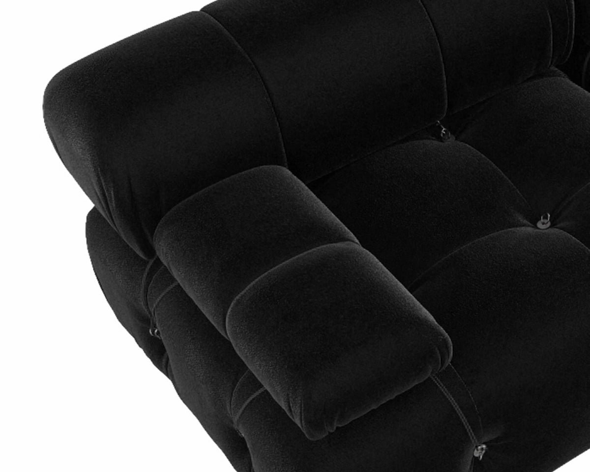 WJShome Modular Sectional Sofa, 103.95 inch Convertible Sofa Couch,Velvet 4 Seater Minimalist Couch for Living Room, Modern Large Free Combination Living Furniture Sets,Beige (Black, 4 Seater)
