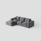 108" Cloud Sectional Couch with L Shape Chaise, Left Right Interchangeable,Modular Sofa with Deep Seat, Upholstered Couches for Living Room Bedroom,No Assembly Required, Soft Plush Corduroy Fab NV223