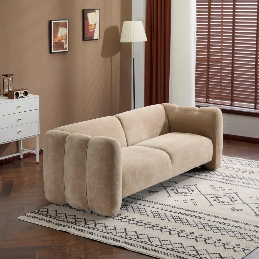 ZOEDO Tonson 83" 3-Seater Velvet Sofa,Wave Design, Living Rooms,Bedrooms,Apartment Office,Nomad