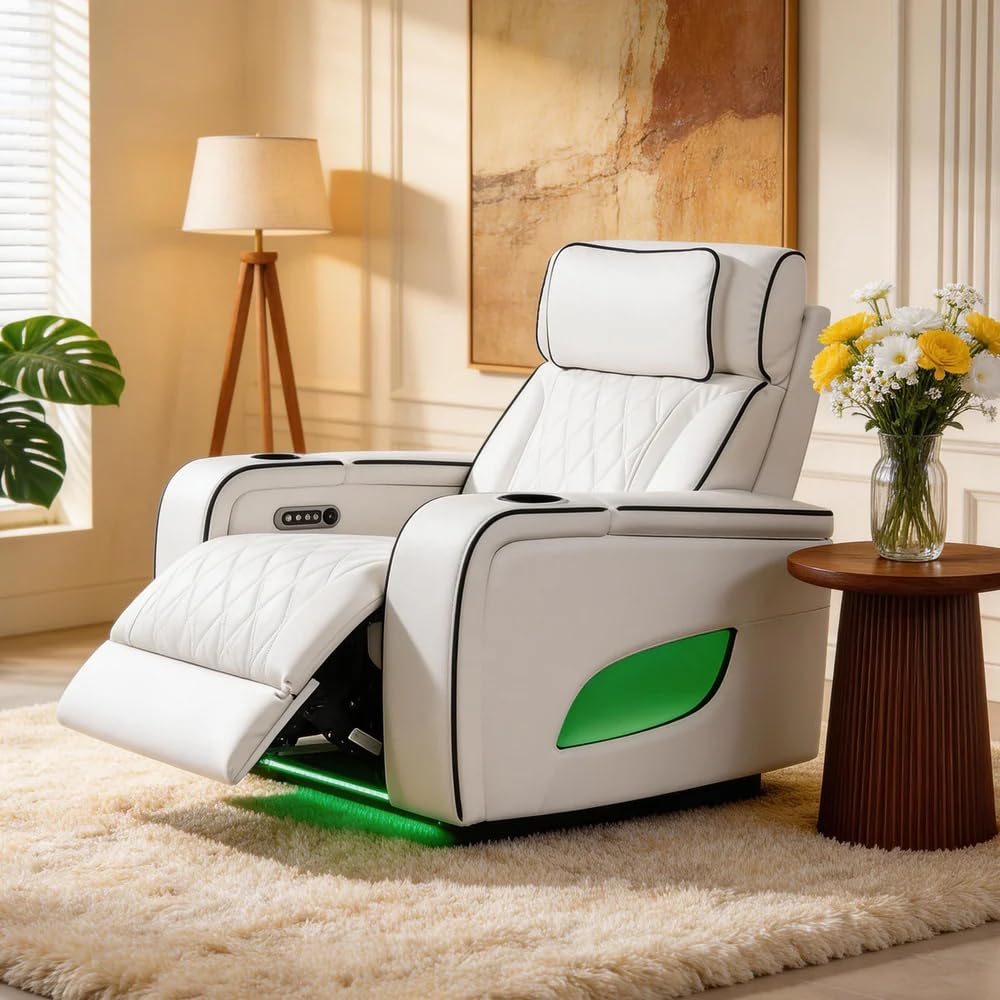 VANITII Electric Power Recliner Sofa with Adjustable Headrest and Footrest