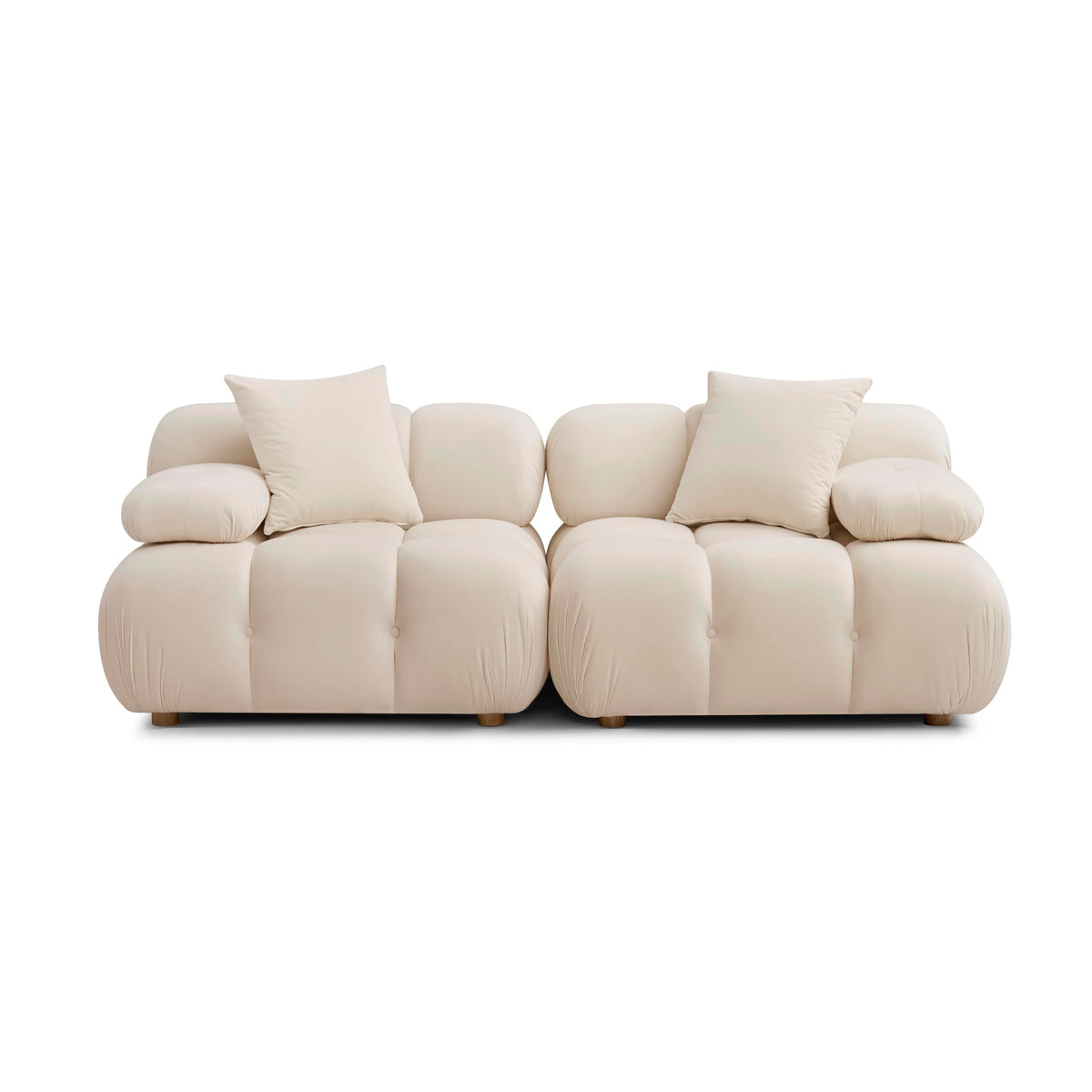 TOV Furniture Calliope 79" Cream Performance Velvet Modular Loveseat