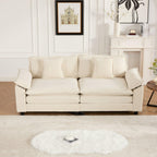 Wider Armrest LoveSeat (Ottoman is not Included), Sectional Couch, for Living Room Bedroom and Apartment, Comfy Double Layer Upholstered Seat Cushion, Breathable Chenille Fabric, Beige WT670