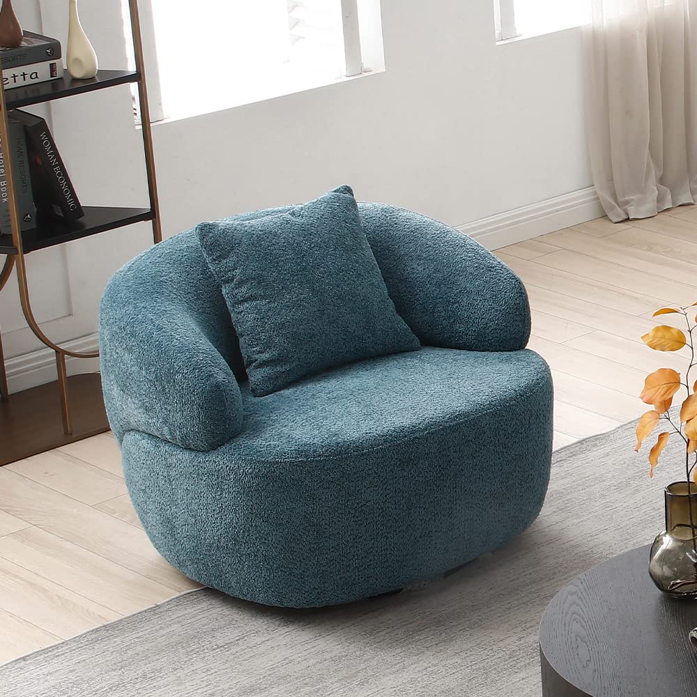 102'' 5-Seater Boucle Sofa Modern Sectional Half Moon Leisure Couch Curved Sofa Teddy Fleece Fabric (White)